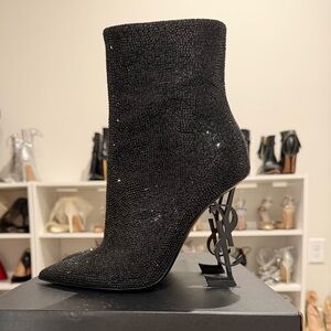 Saint Laurent Opyum Strass Booties 39.5